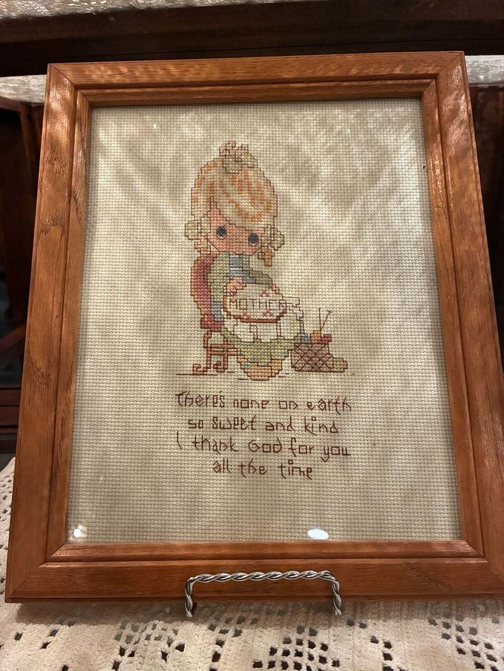 Precious Moments Framed Mother's Day Cross Stitch Art